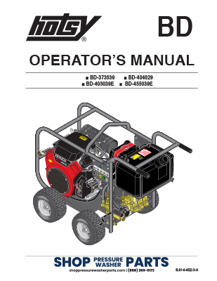Hotsy BD Series Operator's Manual