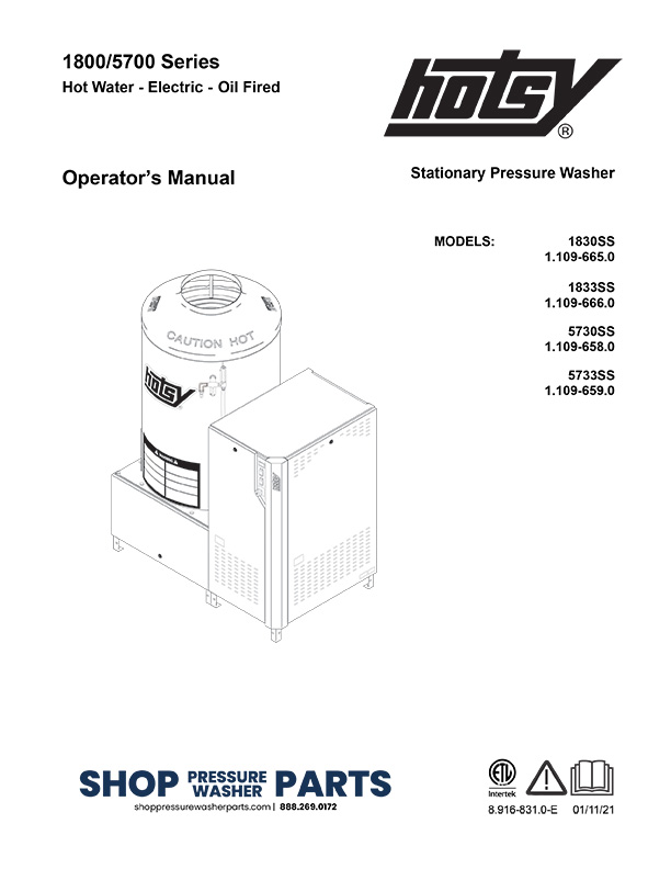 Hotsy 1800/5700 Series Manual