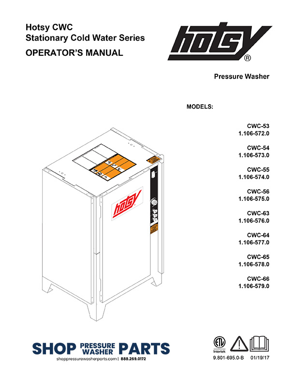Hotsy CWC Series Operator Manual