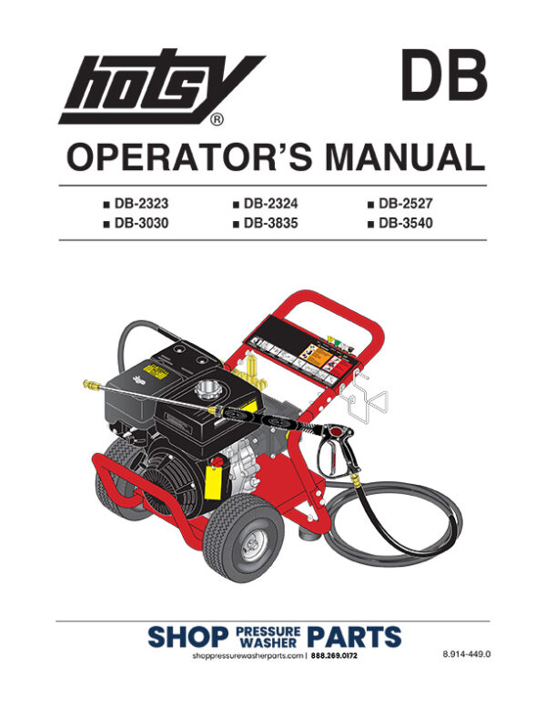 Hotsy DB Series Cold Water Pressure Washer Manual