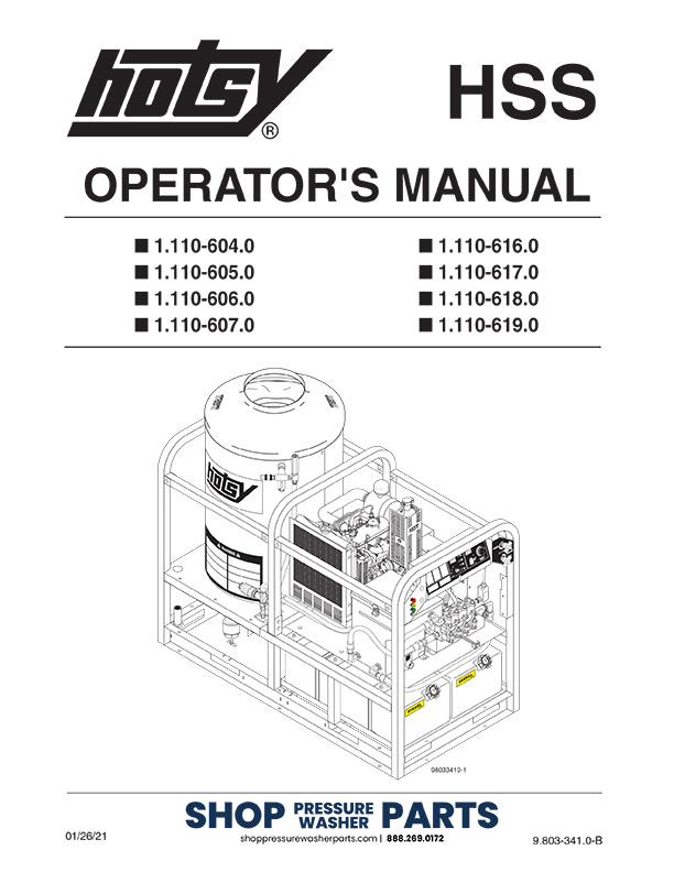 Hotsy HSS-HSDS Series Operator Manual