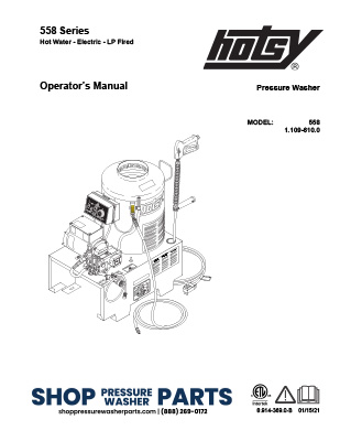 Hotsy 558 Series Operator's Manual