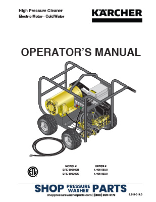 Karcher BRE Series Operator's Manual