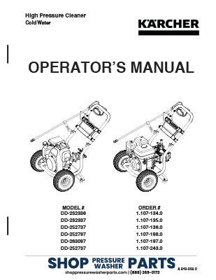 Karcher DD Series Operator's Manual