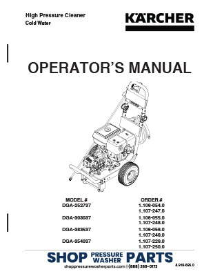 Karcher DGA Series Operator's Manual