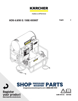 Karcher HDS SSE Series Operator's Manual