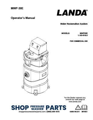 Landa MWP Water Recovery Operator's Manual