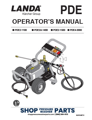 Landa PDE Series Operator's Manual