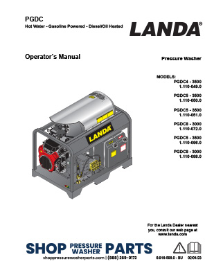 Landa PGDC Series Operator's Manual