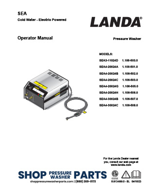 Landa SEA Series Operator's Manual