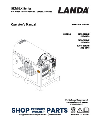 Landa SLT-SLX Diesel Operator Manual