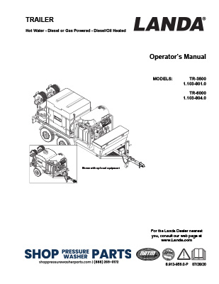 Landa TR-3500 & TR-6000 Trailer Operator's Manual