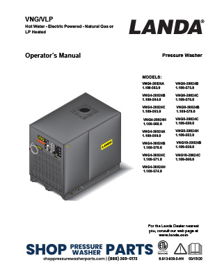 Landa VNG Series Operator's Manual