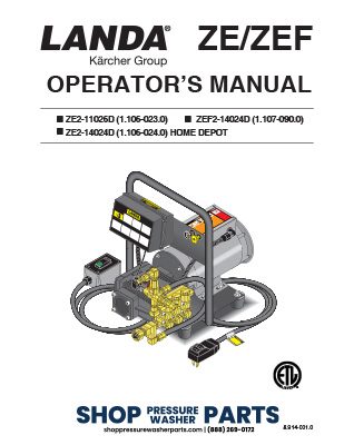 Landa ZE-ZEF Series Operator's Manual