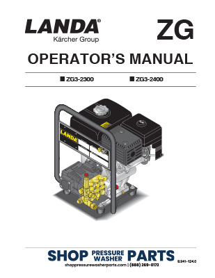 Landa ZG Series Operator's Manual