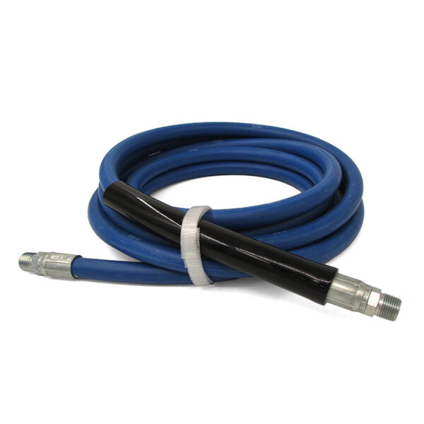 Blue Non-Marking Connector Hose With Bend Restrictor
