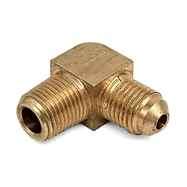 Brass 90° Elbow, 3/16" Flare x 1/8" MPT