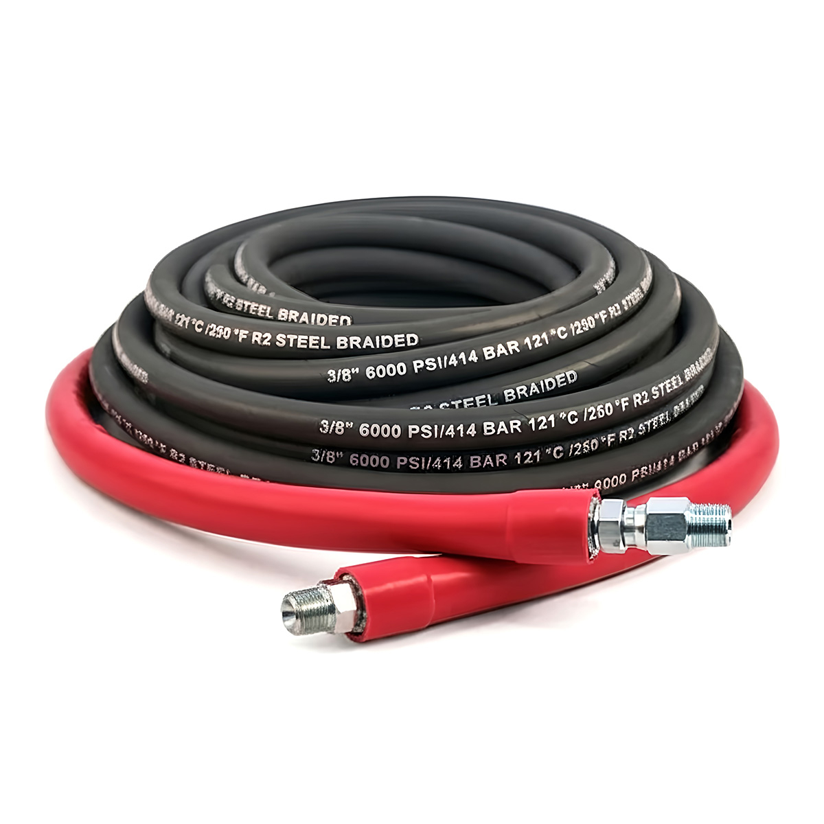 Non-Marking Hose, Gray, 50 ft. x 3/8", 6000 PSI 2-Wire, SWxSO