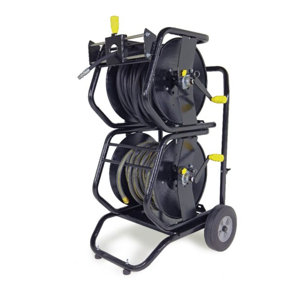 Ready Stack Hose Reel Cart with Reels Attached